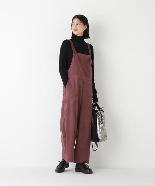 human woman（ヒューマンウーマン）の「◆ストレッチフェイクスエードオーバーオール（サロペット/オーバーオール・レディース・ブラウン/ベージュ・MEDIUM）」の8枚目の写真