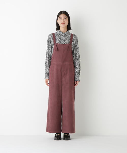 human woman（ヒューマンウーマン）の「◆ストレッチフェイクスエードオーバーオール（サロペット/オーバーオール・レディース・ブラウン/ベージュ・MEDIUM）」の9枚目の写真