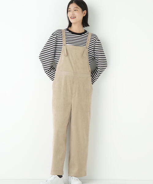 セール】◇ストレッチフェイクスエードオーバーオール（サロペット