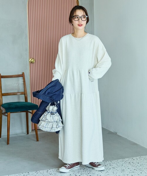 Champion フリークスストア　 ティアードワンピース　 新品タグ付き FREAK'S STORE｜別注 ティアード 切り替え ワンピース【限定展開