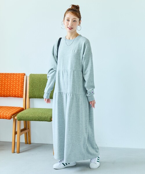 FREAK’S STORE/チャンピオン 別注 ティアード切り替えワンピース Champion/別注 ティアード 切り替え ワンピース【限定展開