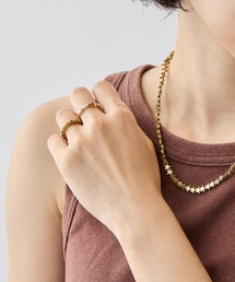 HASHIBAMI（ハシバミ）の「【HASHIBAMI】天然石 ゴールド リング ※立方体（リング）」