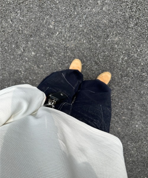 ADAMASTE（アダマスト）の「waffle henry neck t-shirt - ワッフルヘンリーネックT【短丈】（Tシャツ/カットソー・メンズ・ホワイト/ブラック・MEDIUM/LARGE）」の7枚目の写真