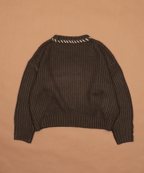 Zooodle(ズードル)の「Stitch Logo knit - ステッチロゴニット -(ニット/セーター・メンズ・ネイビー/ブラウン・LARGE/MEDIUM)」の17枚目の写真