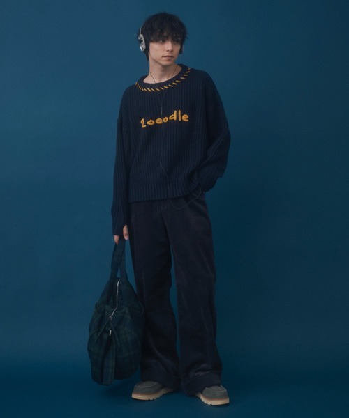 Zooodle(ズードル)の「Stitch Logo knit - ステッチロゴニット -(ニット/セーター・メンズ・ネイビー/ブラウン・LARGE/MEDIUM)」の22枚目の写真