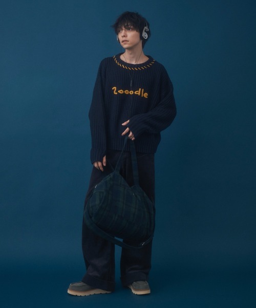 Zooodle(ズードル)の「Stitch Logo knit - ステッチロゴニット -(ニット/セーター・メンズ・ネイビー/ブラウン・LARGE/MEDIUM)」の21枚目の写真