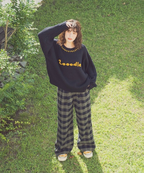 Zooodle(ズードル)の「Stitch Logo knit - ステッチロゴニット -(ニット/セーター・メンズ・ネイビー/ブラウン・LARGE/MEDIUM)」の15枚目の写真