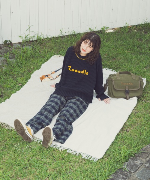 Zooodle(ズードル)の「Stitch Logo knit - ステッチロゴニット -(ニット/セーター・メンズ・ネイビー/ブラウン・LARGE/MEDIUM)」の12枚目の写真