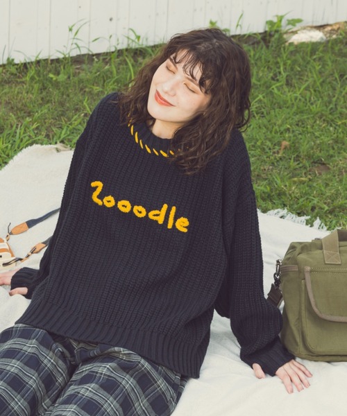 Zooodle(ズードル)の「Stitch Logo knit - ステッチロゴニット -(ニット/セーター・メンズ・ネイビー/ブラウン・LARGE/MEDIUM)」の9枚目の写真