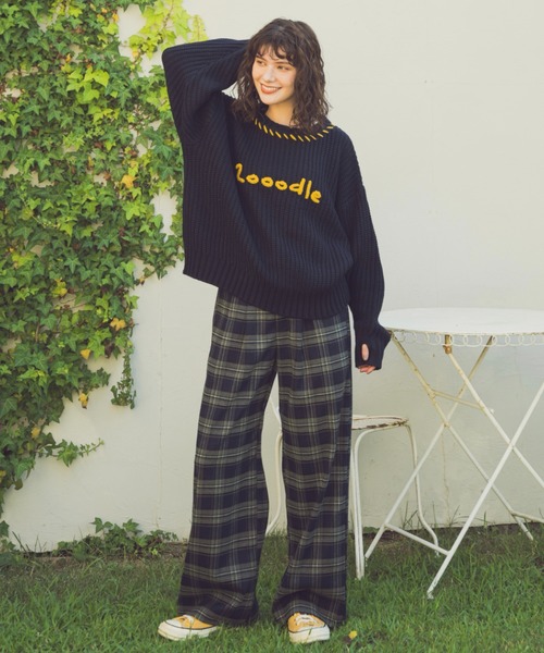 Zooodle(ズードル)の「Stitch Logo knit - ステッチロゴニット -(ニット/セーター・メンズ・ネイビー/ブラウン・LARGE/MEDIUM)」の7枚目の写真