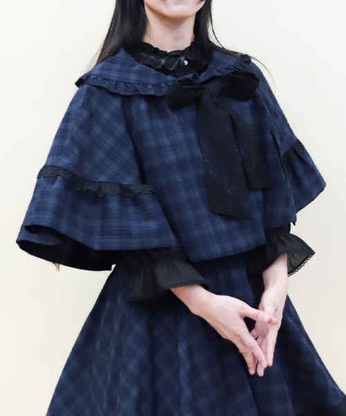 セール】レース重ねリボンタイ付ケープ（ベスト）｜axes femme