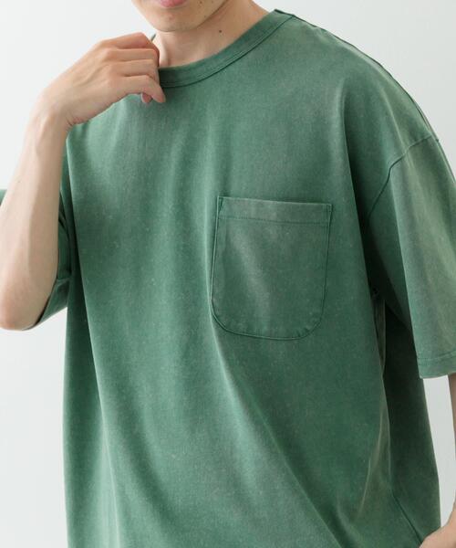 ITEMS URBANRESEARCH（アイテムズ アーバンリサーチ）の「フェード加工クルーネック天竺ポケットTシャツ（Tシャツ/カットソー・メンズ・ブラウン/グリーン/レッド/ブラック・LARGE/MEDIUM）」の4枚目の写真