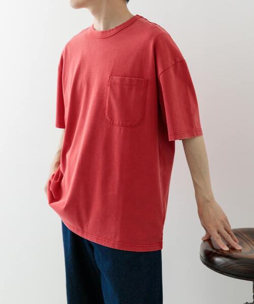 ITEMS URBANRESEARCH（アイテムズ アーバンリサーチ）の「フェード加工クルーネック天竺ポケットTシャツ（Tシャツ/カットソー・メンズ・ブラウン/グリーン/レッド/ブラック・LARGE/MEDIUM）」の6枚目の写真