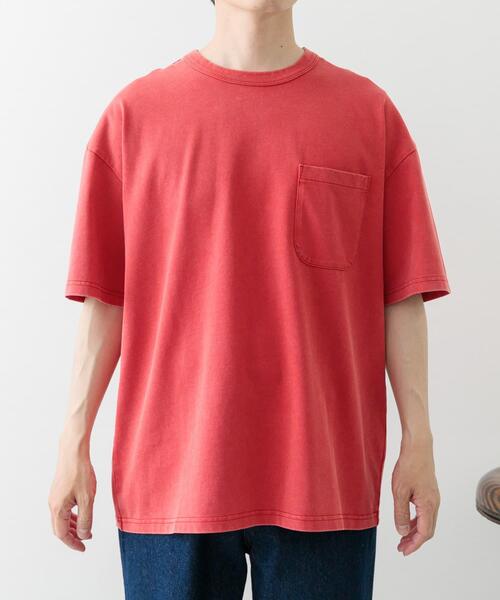 ITEMS URBANRESEARCH（アイテムズ アーバンリサーチ）の「フェード加工クルーネック天竺ポケットTシャツ（Tシャツ/カットソー・メンズ・ブラウン/グリーン/レッド/ブラック・LARGE/MEDIUM）」の10枚目の写真