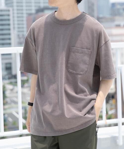 ITEMS URBANRESEARCH（アイテムズ アーバンリサーチ）の「フェード加工クルーネック天竺ポケットTシャツ（Tシャツ/カットソー・メンズ・ブラウン/グリーン/レッド/ブラック・LARGE/MEDIUM）」の22枚目の写真