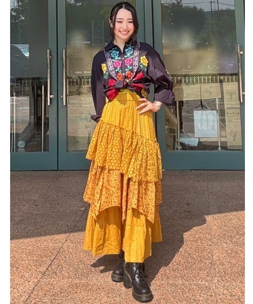 チャイハネ(チャイハネ)の「【チャイハネ】グルイム刺繍シャツ(シャツ/ブラウス・レディース・ホワイト/ブラック・FREE)」の7枚目の写真