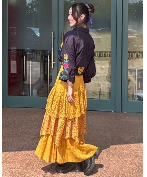 チャイハネ(チャイハネ)の「【チャイハネ】グルイム刺繍シャツ(シャツ/ブラウス・レディース・ホワイト/ブラック・FREE)」の8枚目の写真