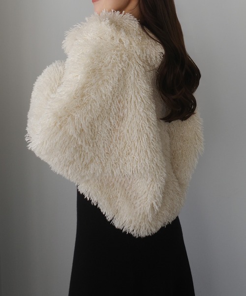 プードルファーショートコート（中綿無し）[高身長サイズMT/低身長