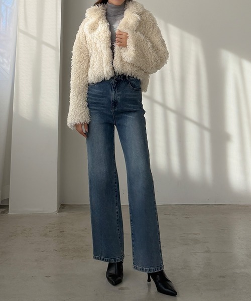 Louere（ルエレ）の「プードルファーショートコート（中綿無し）[高身長サイズMT/低身長サイズS有り]（その他アウター・レディース・モカ/ブラック/アイボリー・MT/LARGE/MEDIUM/SMALL）」の21枚目の写真