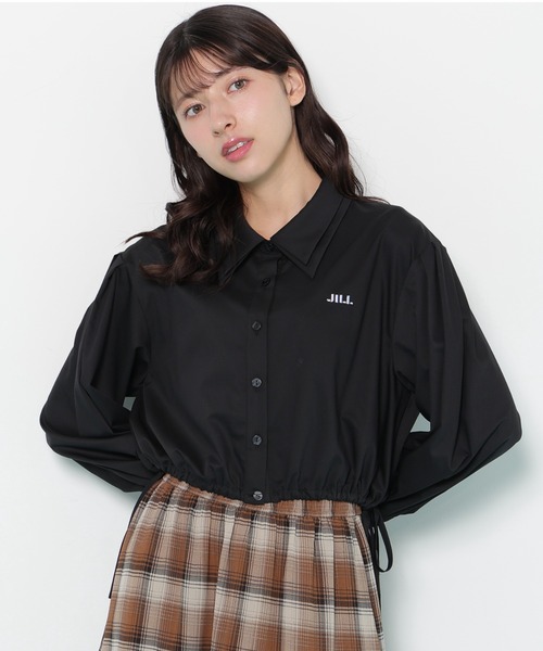 JILL by JILL STUART(ジルバイジルスチュアート)の「◇サイドリボンダブルカラーシャツ(シャツ/ブラウス・レディース・ブラック/ホワイト/グレー系その他・FREE)」の2枚目の写真