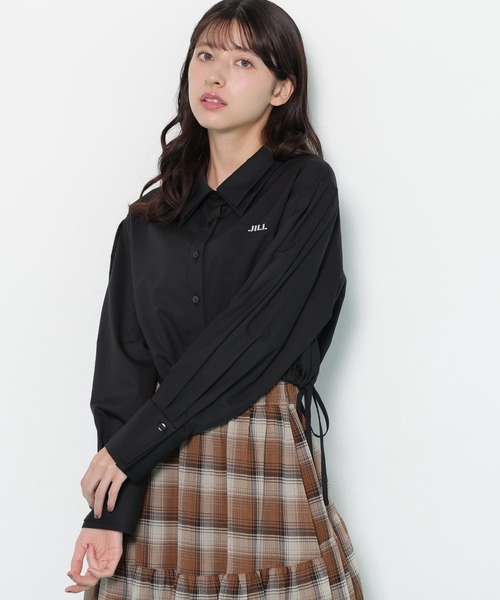JILL by JILL STUART(ジルバイジルスチュアート)の「◇サイドリボンダブルカラーシャツ(シャツ/ブラウス・レディース・ブラック/ホワイト/グレー系その他・FREE)」の5枚目の写真