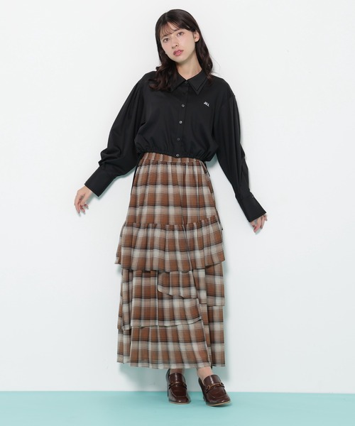 JILL by JILL STUART(ジルバイジルスチュアート)の「◇サイドリボンダブルカラーシャツ(シャツ/ブラウス・レディース・ブラック/ホワイト/グレー系その他・FREE)」の9枚目の写真