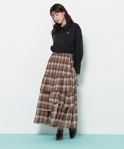 JILL by JILL STUART(ジルバイジルスチュアート)の「◇サイドリボンダブルカラーシャツ(シャツ/ブラウス・レディース・ブラック/ホワイト/グレー系その他・FREE)」の10枚目の写真