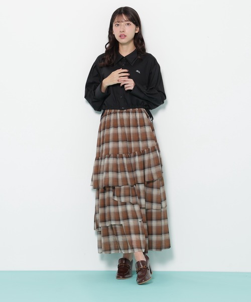 JILL by JILL STUART(ジルバイジルスチュアート)の「◇サイドリボンダブルカラーシャツ(シャツ/ブラウス・レディース・ブラック/ホワイト/グレー系その他・FREE)」の7枚目の写真