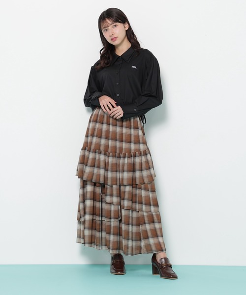 JILL by JILL STUART(ジルバイジルスチュアート)の「◇サイドリボンダブルカラーシャツ(シャツ/ブラウス・レディース・ブラック/ホワイト/グレー系その他・FREE)」の8枚目の写真