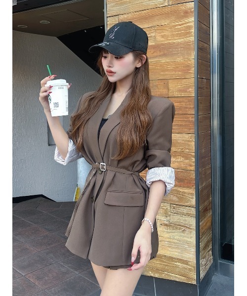 セール】アシメポケットテーラードジャケット（テーラードジャケット