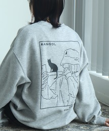 【KANGOL/カンゴール】別注 裏起毛 ガールイラスト バックプリント クルーネック スウェット 長袖 トレーナー
