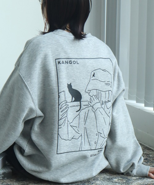KANGOL(カンゴール)の「【KANGOL/カンゴール】別注 裏起毛 ガールイラスト バックプリント クルーネック スウェット 長袖 トレーナー(スウェット・メンズ・ブラック/ホワイト/ブルー系その他/ネイビー/グレー系その他2/ブラウン系その他/ブラウン/ホワイト系その他/杢グレー/ブラック系その他/アッシュグレー/グレー系その他・M/XL/L)」の7枚目の写真