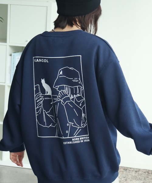 KANGOL(カンゴール)の「【KANGOL/カンゴール】別注 裏起毛 ガールイラスト バックプリント クルーネック スウェット 長袖 トレーナー(スウェット・メンズ・ブラック/ホワイト/ブルー系その他/ネイビー/グレー系その他2/ブラウン系その他/ブラウン/ホワイト系その他/杢グレー/ブラック系その他/アッシュグレー/グレー系その他・M/XL/L)」の12枚目の写真
