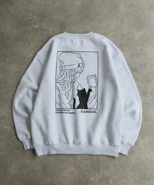 KANGOL(カンゴール)の「【KANGOL/カンゴール】別注 裏起毛 ガールイラスト バックプリント クルーネック スウェット 長袖 トレーナー(スウェット・メンズ・ブラック/ホワイト/ブルー系その他/ネイビー/グレー系その他2/ブラウン系その他/ブラウン/ホワイト系その他/杢グレー/ブラック系その他/アッシュグレー/グレー系その他・M/XL/L)」の5枚目の写真