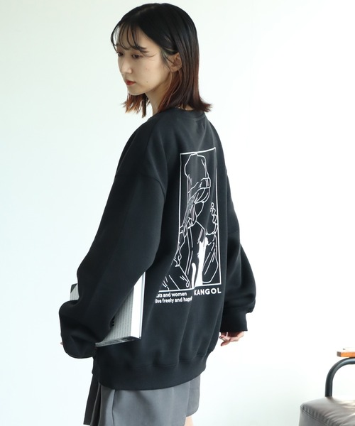 KANGOL(カンゴール)の「【KANGOL/カンゴール】別注 裏起毛 ガールイラスト バックプリント クルーネック スウェット 長袖 トレーナー(スウェット・メンズ・ブラック/ホワイト/ブルー系その他/ネイビー/グレー系その他2/ブラウン系その他/ブラウン/ホワイト系その他/杢グレー/ブラック系その他/アッシュグレー/グレー系その他・M/XL/L)」の15枚目の写真