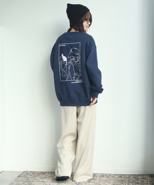 KANGOL(カンゴール)の「【KANGOL/カンゴール】別注 裏起毛 ガールイラスト バックプリント クルーネック スウェット 長袖 トレーナー(スウェット・メンズ・ブラック/ホワイト/ブルー系その他/ネイビー/グレー系その他2/ブラウン系その他/ブラウン/ホワイト系その他/杢グレー/ブラック系その他/アッシュグレー/グレー系その他・M/XL/L)」の22枚目の写真