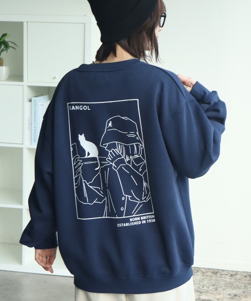 KANGOL(カンゴール)の「【KANGOL/カンゴール】別注 裏起毛 ガールイラスト バックプリント クルーネック スウェット 長袖 トレーナー(スウェット・メンズ・ブラック/ホワイト/ブルー系その他/ネイビー/グレー系その他2/ブラウン系その他/ブラウン/ホワイト系その他/杢グレー/ブラック系その他/アッシュグレー/グレー系その他・M/XL/L)」の20枚目の写真