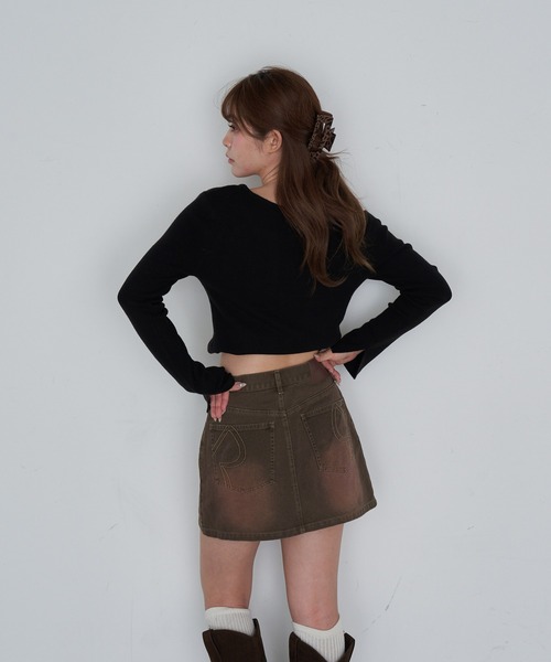 RAY CASSIN（レイカズン）の「ワンショル前あきリブニット（ニット/セーター・レディース・アイボリー/ブラック/グレー/ブラウン系その他2・FREE）」の18枚目の写真