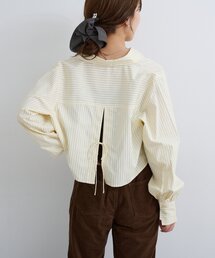 Kastane（カスタネ）の「【S.Mサイズ展開】B バックリボンストライプシャツ（シャツ/ブラウス・レディース）」