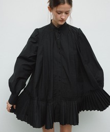 ELOOPS（イーループス）の「【ELOOPS】スタンドカラープリーツシャツワンピース（ワンピース）」