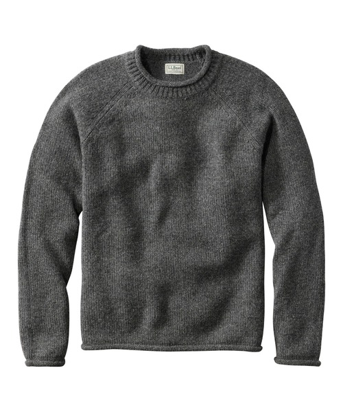 L.L.Bean（エルエルビーン）の「ビーンズ・クラシック・ラグ・ウール・セーター、ロールネック 米国フィット・レギュラー（ニット/セーター・メンズ・チャコール/ベージュ/ネイビー・SMALL/MEDIUM/LARGE）」の2枚目の写真