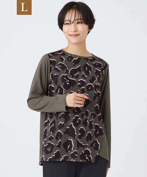 EVEX by KRIZIA(エヴェックスバイクリツィア)の「【L】【ウォッシャブル】ジオメトリックパンサーカットソー(Tシャツ/カットソー・レディース・グリーン系その他4/ブラック/ライトブルー・46/44)」の3枚目の写真