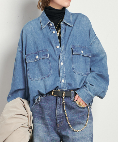 Johnbull デニムクロップドシャツ Mサイズ AP STUDIO｜【JOHNBULL/ジョンブル】デニムクロップドシャツ