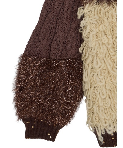 【新品】UND MIX YARN PATCHWORK KNIT CARDIGAN UND MIX YARN PATCHWORK KNIT CARDIGAN