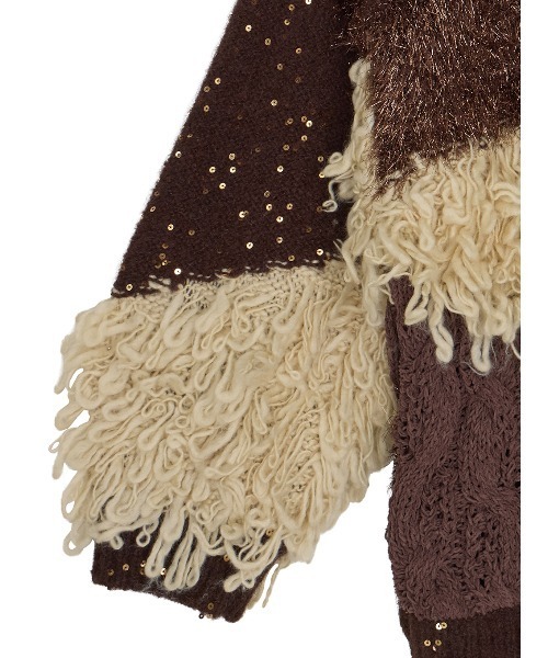 UND MIX YARN PATCHWORK KNIT CARDIGAN（カーディガン/ボレロ）｜Ameri