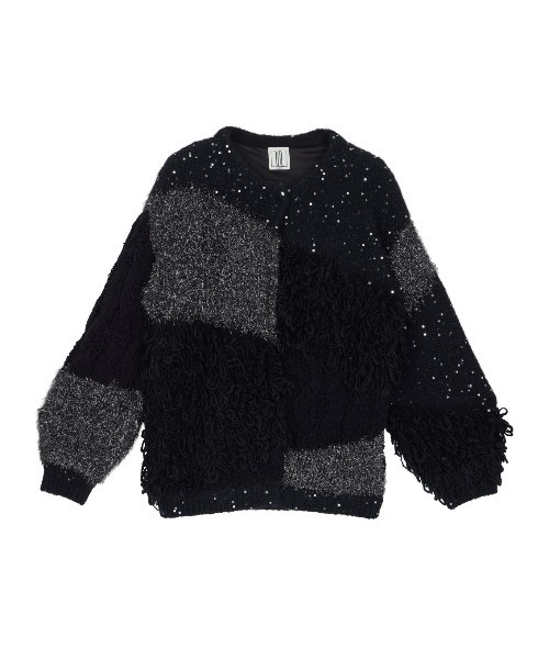 AMERI アメリ　パッチワークカーディガン Ameri（アメリ）の「UND MIX YARN PATCHWORK KNIT CARDIGAN