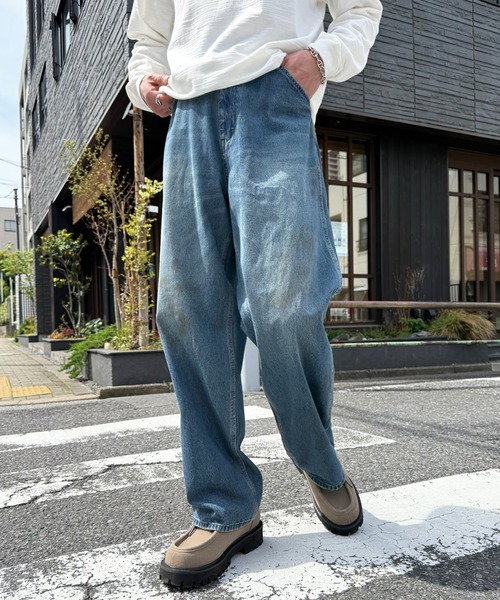 BIG MAC(ビッグマック)の「【BIG MAC】DENIM PAINTER PANTS(デニムパンツ・メンズ・ネイビー・M/L)」の1枚目の写真