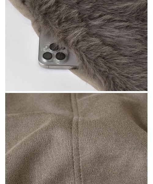 Re:EDIT（リエディ）の「フェイクファーベスト（ダウンベスト・レディース・モカ/アイボリー・MEDIUM/LARGE）」の14枚目の写真