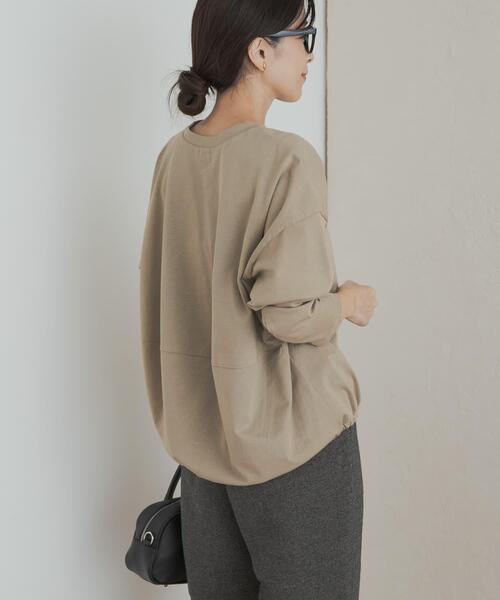 URBAN RESEARCH DOORS（アーバンリサーチドアーズ）の「ヘムドロストロングスリーブプルオーバー（Tシャツ/カットソー・レディース・チャコールグレー/オートミール/ライトカーキ・MEDIUM）」の18枚目の写真