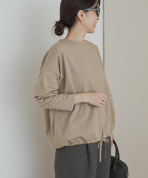 URBAN RESEARCH DOORS（アーバンリサーチドアーズ）の「ヘムドロストロングスリーブプルオーバー（Tシャツ/カットソー・レディース・チャコールグレー/オートミール/ライトカーキ・MEDIUM）」の19枚目の写真